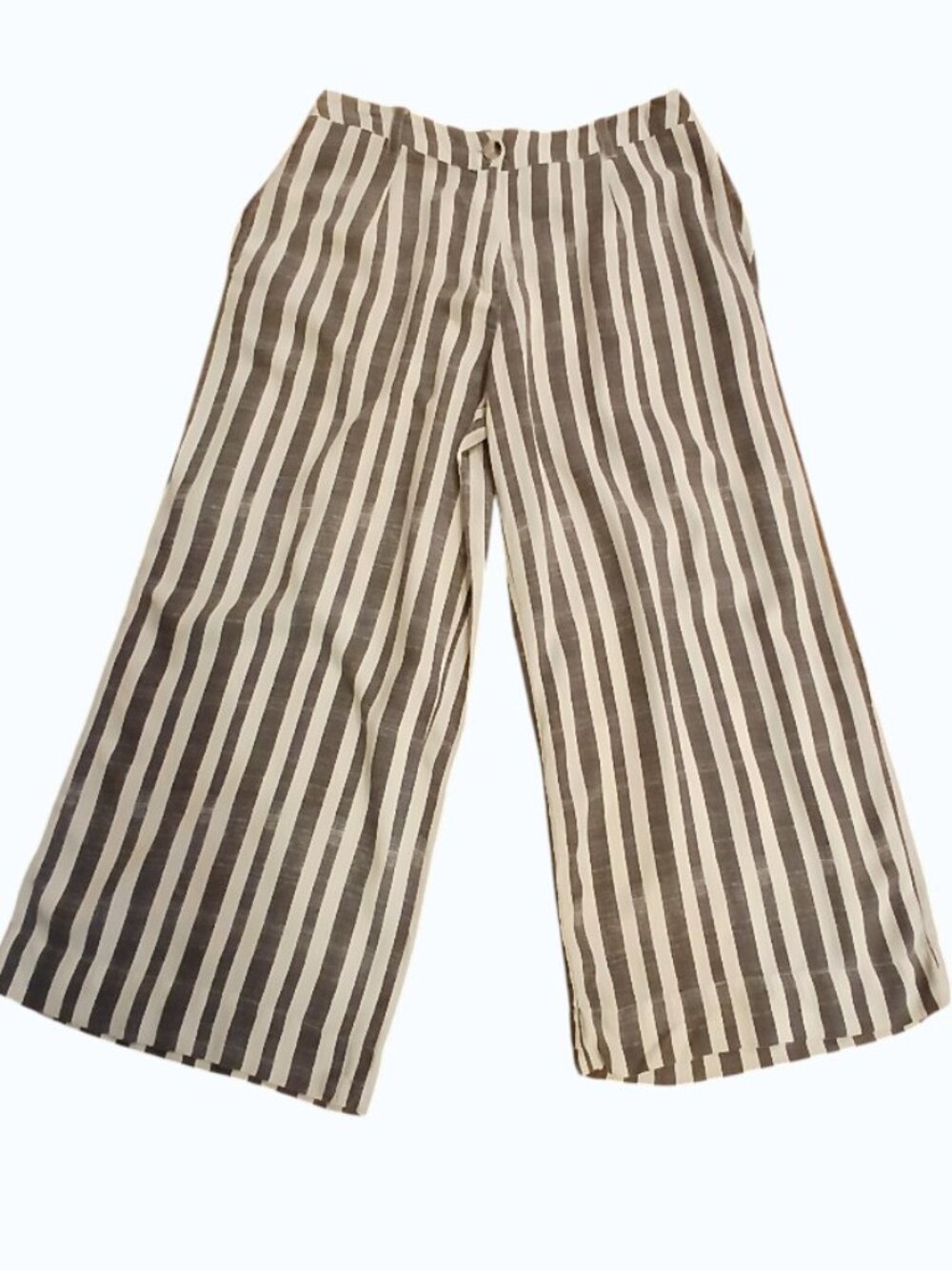 BOMBAY PAISLEY Gray/White Stripe Wide Leg/Palazzo Pants - Picture 8 of 12